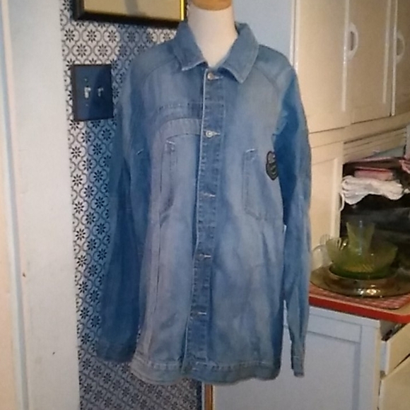 Vtg Ricawear long denim railroad jacket coat - Picture 1 of 6